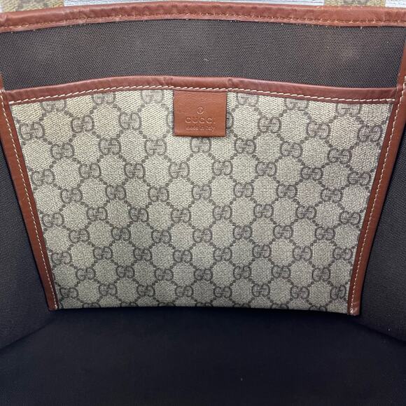 Authentic Gucci Web Loop Tote in GG Supreme Canvas and Leather - Picture 8 of 12